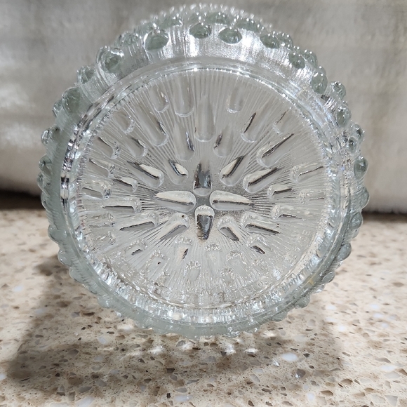 Vintage Clear Glass Ice Bucket with Silver Handle - Picture 3 of 6